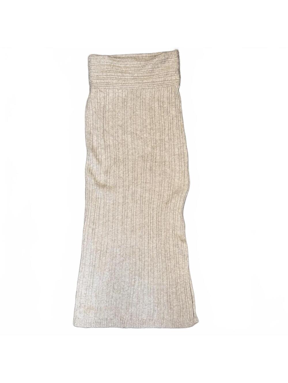 Wild Fable Beige Ribbed Knit Skirt Size Small